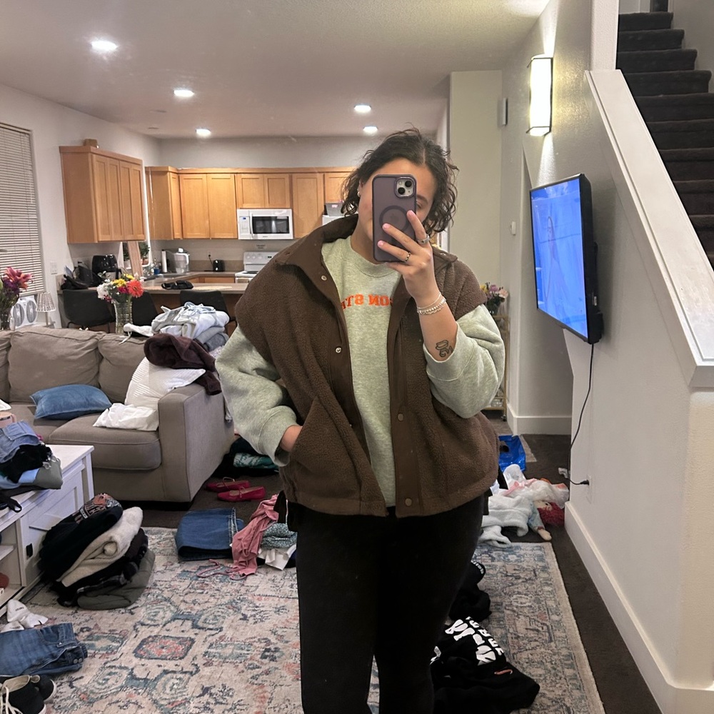 Women's Brown and Gray Jacket